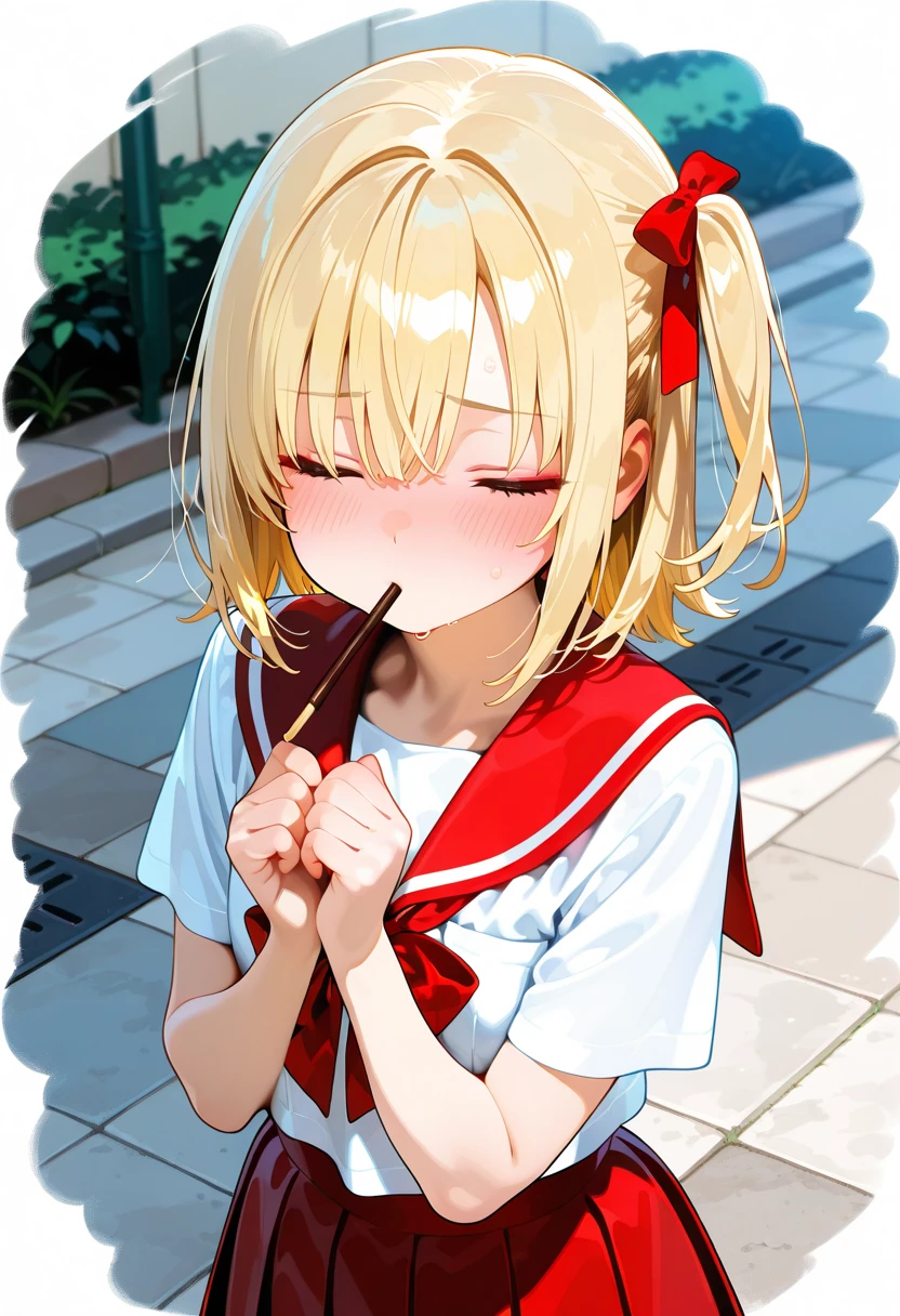 学校のJobで、Spitting food out of the mouth、Job、Girl、Girl、Short、Younger、Baby Face、flat chest、Dynamic Angle、masterpiece、best quality、ultra-detail、Both eyes open、Sweat、Light clothing、School lunch menu、meal、classmate、Wide-eyed、Open your mouth、Vomiting、Vomit、mini skirt、Panties、Vomit、canteen、Sitting in a chair、Many children are sitting
