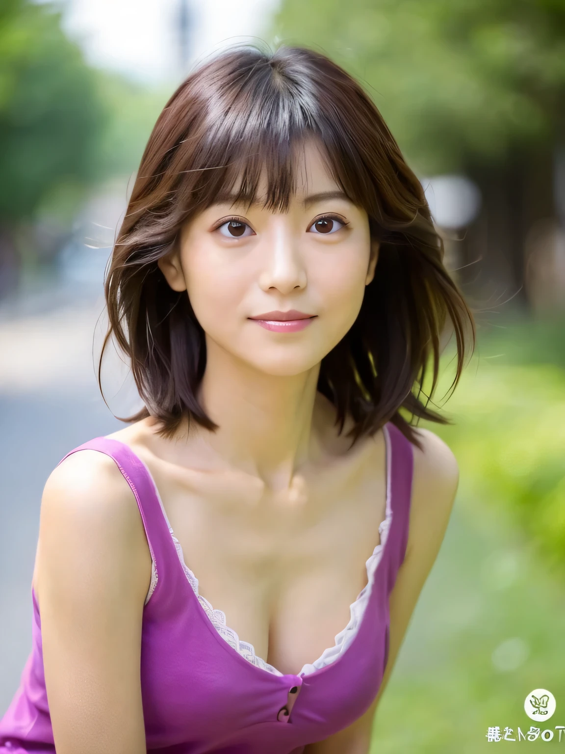 (Highest quality,8k,Overwhelmingly beautiful:1.2)、(Cute Japanese Girl:1.8、The perfect gravure idol),(Big Tits),With Dandelion、Green World、spring breeze、