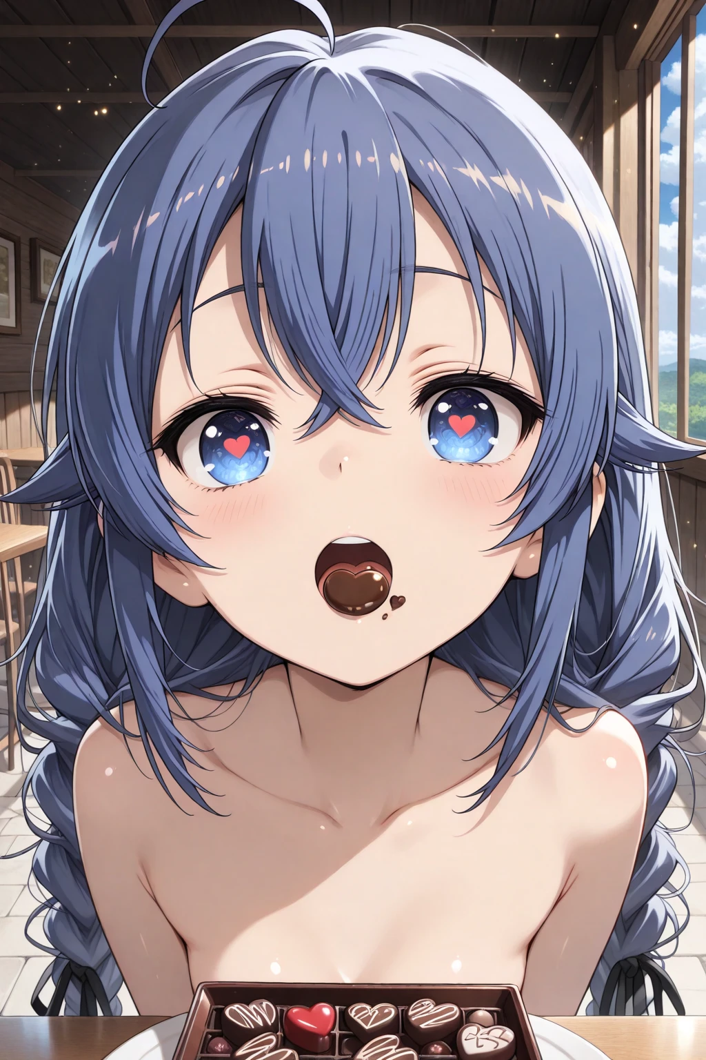 todoshizuko, purple hair, ponytail, hair ribbon, long hair, blue eyes, makeup, (15years old:1.2),  empty eyes, large breasts, nipple, Running, Heavy snowfall area, frozen, wet, crying, mountain, Alone, crying, Naked, solo, 1girl, Peeing, lactation, projectile lactation
