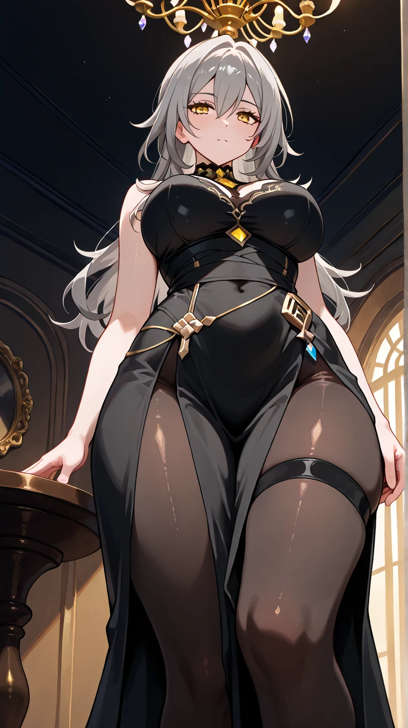 Beautiful, elegant, domineering and sexy woman with long hair, the number, Petite figure, ((Unrealistically large triple i cups,larger than any reality:1.5)), ((((Only shot from thigh to head)))), ((((hot and troubled))))
