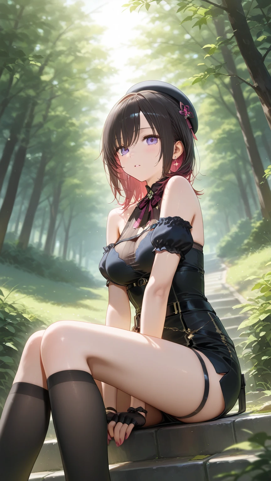 (masterpiece, best quality, detailed), 1girl, solo, 
outdoors, night, torii, shrine, east asian architecture,
sitting, smile, parted lips,
bloodrayne, (yyoutfit)  <lora:KonosubaCostumePackV1_5-000010:1>   <lora:more_details:0.3>   <lora:BloodrayneV6:0.9>
