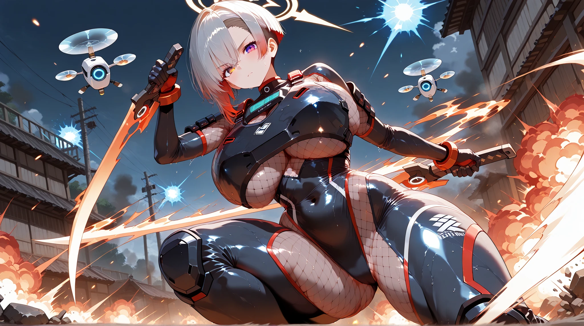 ultra-detailed, Explicit, Beautiful body, Beautiful Nose, Beautiful character design, perfect eyes, perfect face, ultra highres, 4K, beautiful legs, perfect legs, Nice hands, Perfect hand, Masterpiece, Best Quality, Highly detailed, illustration, absurdres, street fighter, doll suit, shadaloo doll, dollsuit, girls, multiple girls, expressionless, blank eyes, looking at viewer, red gloves, emotionless, black latex, corrution, mind control, female combatant, full body, hypnotized, unhappy trance, full body suit, ribbed bodysuit, both arms at side, obey, perfect female body, extremely glossy latex, hypnosis, hypnoLora, empty eyes, Mind control device, poses, submissive_pose, Slave, hat, necktie, stand up straight, standing, standing at attention, hat, necktie, belt, latex, ribbed bodysuit, brown hair, thighhighs, garter belt, Fighting Stance, extending the right arm from the shoulder into the air with a straightened hand, nazi saluting, military, military saluting, salute, thigh boots, Anna Nishikinomiya, Shimoneta, blue eyes, white hair, short hair, slave collar