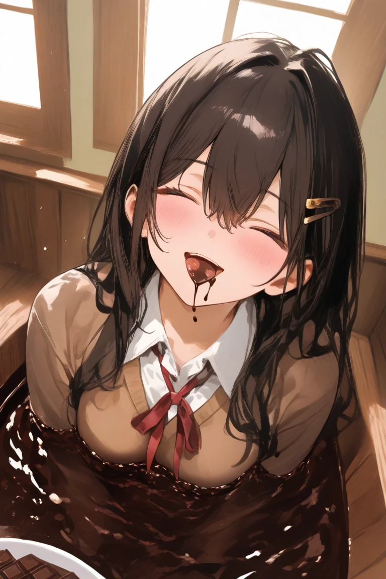 ((masterpiece,best quality)),high resolution, highly detailed,8k,16k,detailed background, perfect lighting,1girl, nsfw,embarrassed,blush, looking up,show off nipple,steam,sweat,confused,watery eye ,(cum in mouth,cum on hair,cum on face:1.2),(close up face,open mouth,oral:1.1),(pov:1.3),stick tongue out,(from above),(from front:1.3),kneeling,tear,long hair,perfect fingers,(slender1.2),fu tao,twin tale,(flat chest:1.2),short stature,flower shaped pupils,short stature,over size head,schoo sailor,classroom