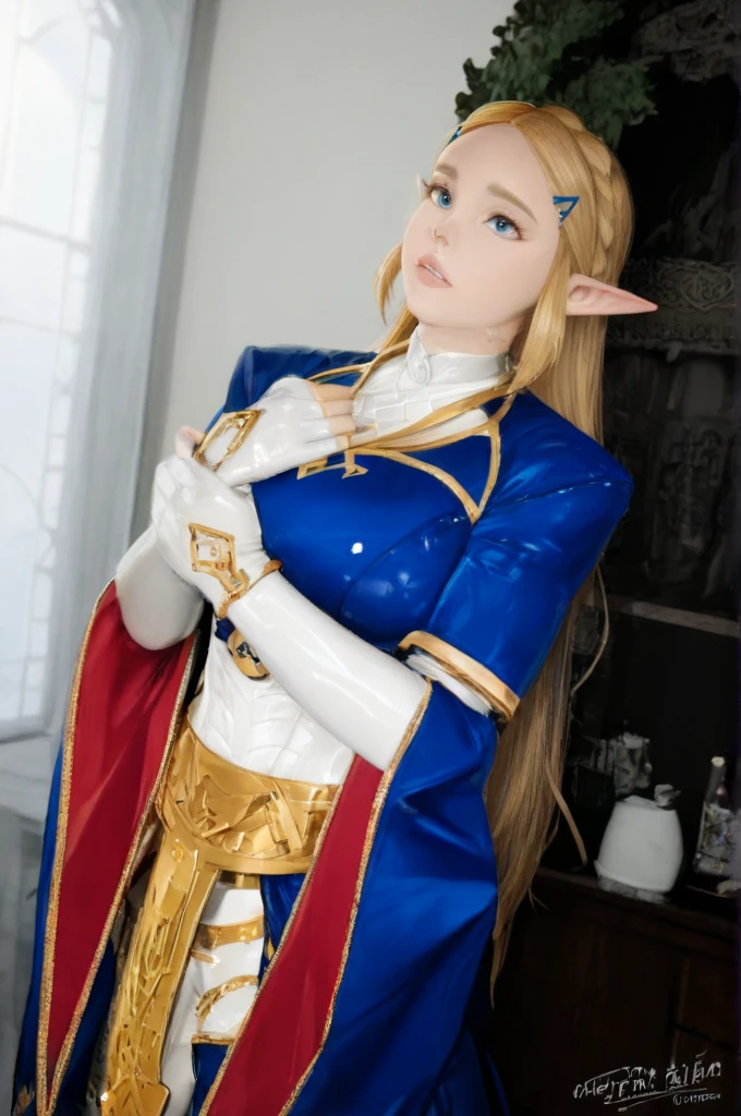 Female Saint Seiya  big eyes in Sanctuary standing long legs