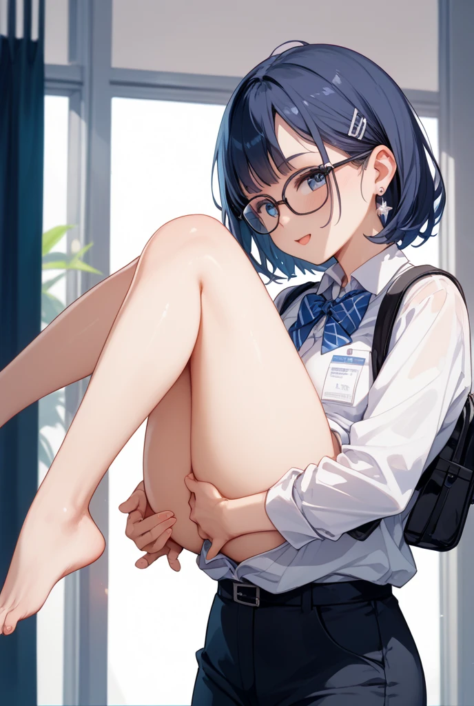 (top quality,8k wallpaper),(masterpiece,best quality:1.2),(high_resolution:1.2),(ultra details:1.2),extreme quality,sharp focus,highres, soft lighting, best quality,hyper detailed,official art,(bright colors),vivid colors,
1girl,solo,otaku woman,pale skin,cute,long hair,low twintails,bangs,perfect face feature,(big RED frame glasses),detailed eyes,natural eyebrows,
(bottomless:1.6),(beautiful pussy),clitoris,(spread legs),(knee up:1.3),(nipples slap),
sitting in a messy anime goods room,(otaku room:1.6),(anime poster \(object\)),figure,gameing PC,gameing chair,
(Blue color concept:1.6),(open front ZIPPER HOODIE),(completely nude:1.6),bottomless, (spread pussy with Own fingers:1.6),(perfect fingers),
cinematic lighting,
(depth of field:2.2),(dynamic angle:1.4),extreme wide shot,(zooming in:0.3),looking at viewer,from above,
<lora:gyaru_grin_v1.0:1.1>,smiley face,grin,
<lora:m99_labiaplasty_pussy_2:0.8>
<lora:breastsizeslideroffset:0.1>,
<lora:weight_slider_v2:-1.1>,
<lora:emotion_happy_slider_v1:0.3>,
<lora:detail_slider_v4:0.8>,
<lora:messyroom:0.7>