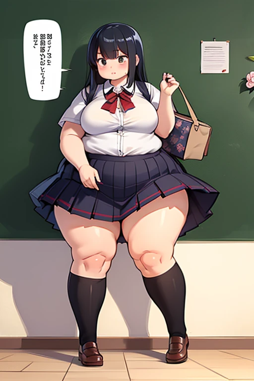 masterpiece,ultra detailed,1woman,off-the -shoulder short summer blouse,patterned medium skirt,lifted skirt,string-only purple thong,standing,at tokyo,thick curvy body,medium tied up hair,black hair,(tareme),blushed,mature seductive woman,green eyes,from below