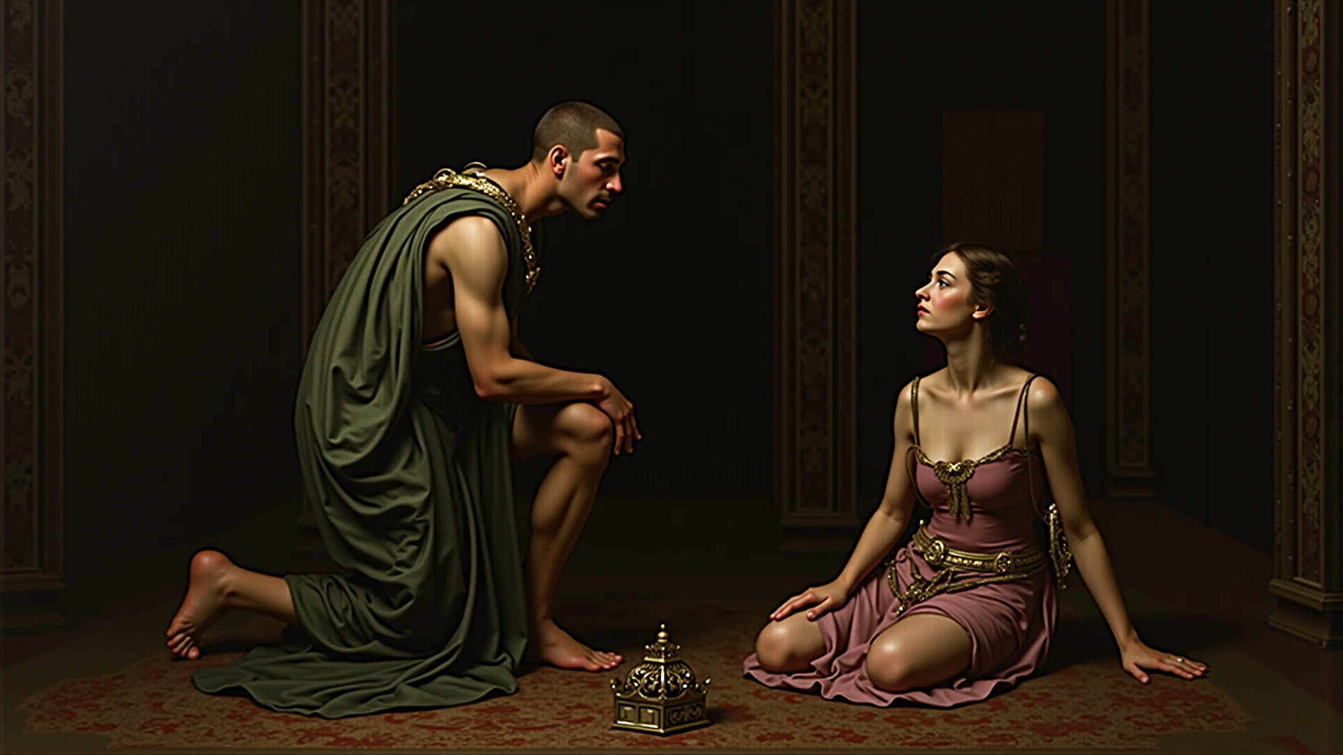 Organic version of the painting The Oath of the Horatii