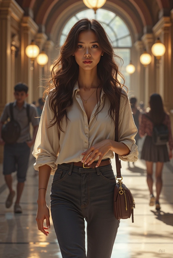 The girl hard work and balancing life image generator for me hp quality