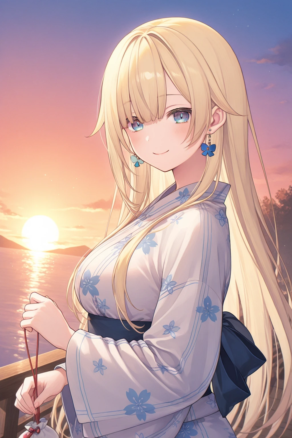 (MASTERPIECE), (Best Quality), (Ultra Detail), (Best Anatomy), Official Art, One Girl, Lori with Light Colored Hair, Petite Little Girl, Priestess, Silk Hakama, Small Breasts, Cleavage, Off Shoulder, Side Boob, Thigh Focus, Wet Sheer, Chest Stretching, Card Illustration Style, Shrine, Lake
