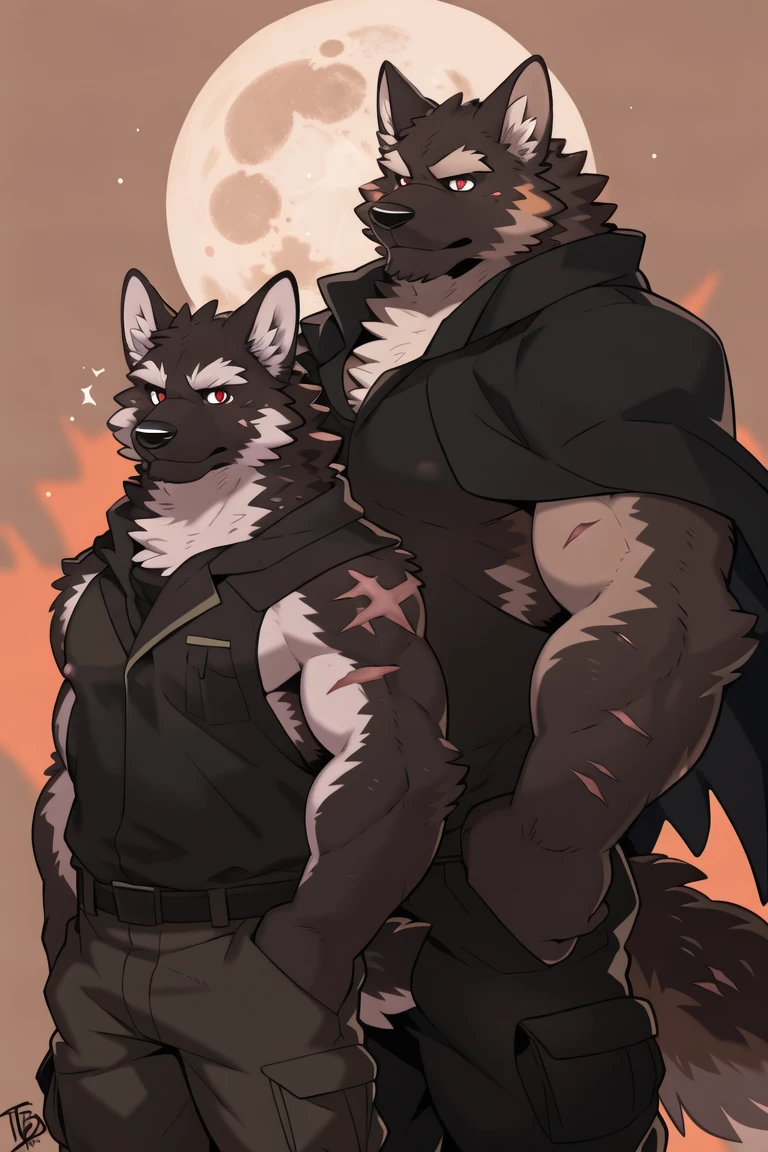 Haida from aggratzuko haida muscular and big chest and big penis under his clothes and gay