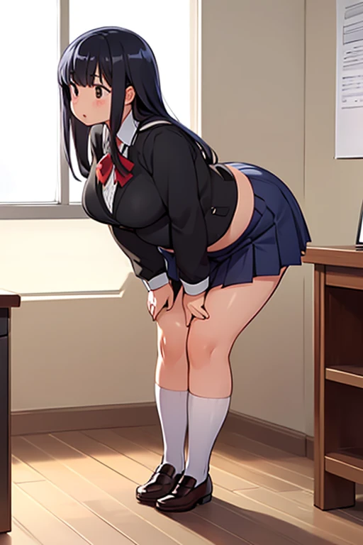 (From below:1.3, From behind:1.3, Kneel:1.3, Leaning forward:1.3, Get on all fours:1.3), Beautiful Anime Girlasterpiece, highest quality, Anime Style, 14 years old、 Kneel、Beautiful face in every detail, Small breasts, Embarrassing, From the back, From below, Small Ass, (Stick your butt out), Bent over, Get down on all fours, Browsing Caution, School classroom、良くWet、Wet、good、White sneakers、White panties、Half-dressed、While taking off clothes
