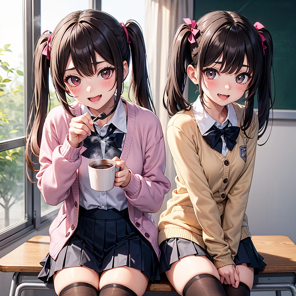 1人の女性、brown haired(Curta)、Brown eyes、Black-rimmed glasses、 Best Quality、ultra-detailliert、8K resolution、Raw photo、Attractive、gorgeous faces、schools、Blazer Uniform、18year old