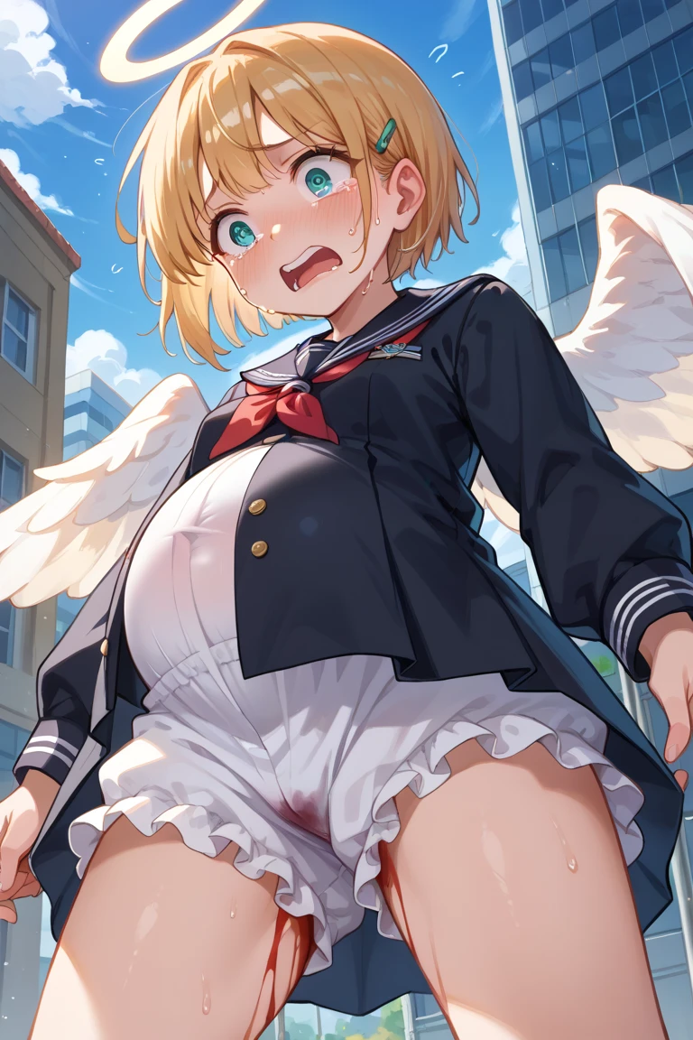 (loli loli),angel,sex,sound effect,((speed lines)),wet body,man,narrowed eyes,vaginal penetration,tits,evil,
