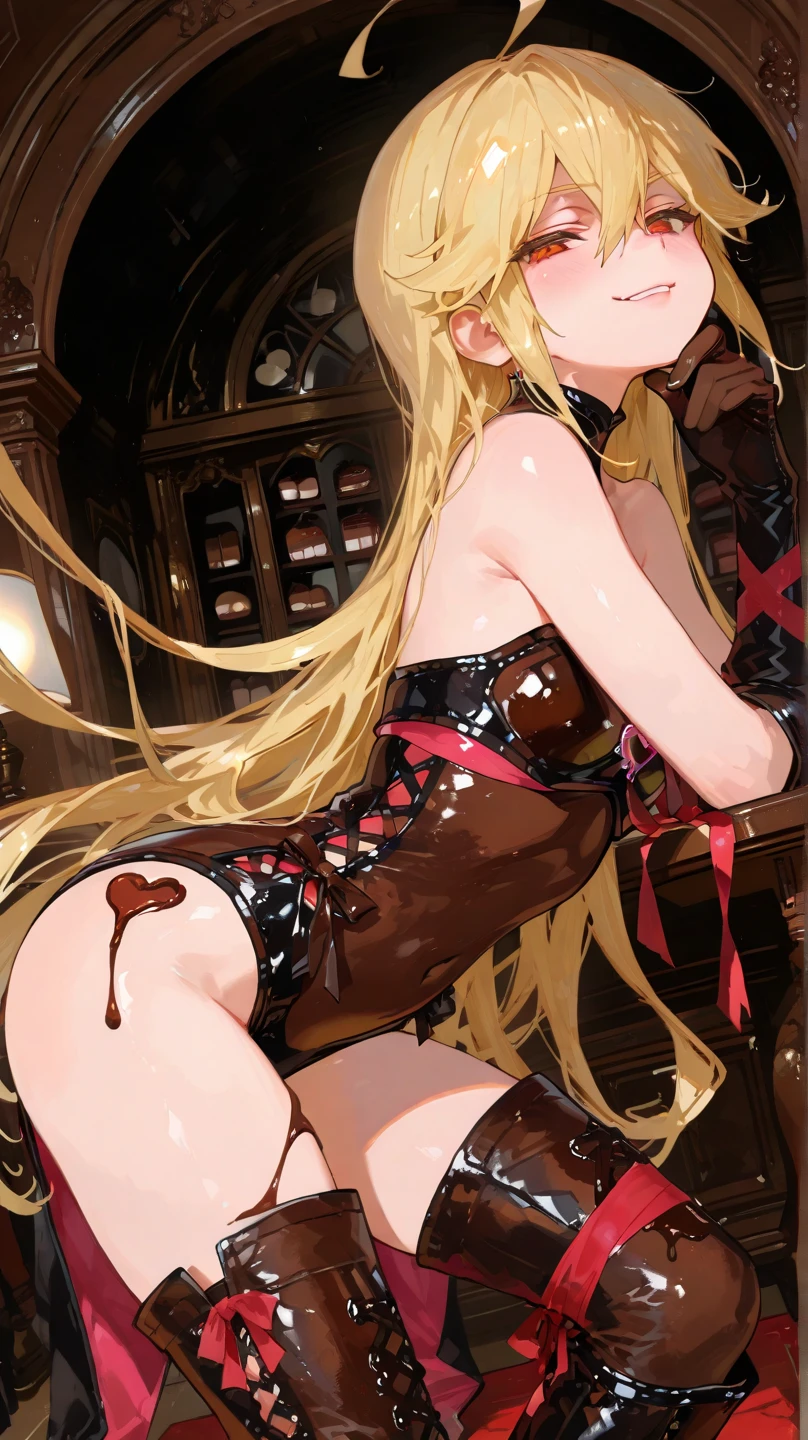 symbolirudolf,masterpiece, best quality, high quality, ultra detailed, extremely detailed, ultra-high res, best aesthetic, 8k), (beautiful detailed 5fingers: 1.2), (ultra-detailed face), nsfw, 1girl, (squatting on floor: 1.3), spread legs, ((((skirts lift,)))) ((captures a mirror selfie: 1.4)), ((black mouth mask: 1.2)), Break,, (pale skin: 1.2), parted lips, (nose blush), pink lips, ((drunk)), ((wet skin)), (ecstasy: 1.3), (fitting room),