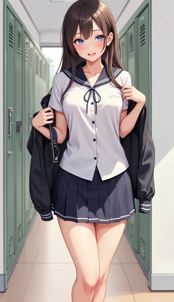 ,Outdoor、Outdoor Exposure,(全nakedで),naked,(She is wearing a large gray scarf around her neck, covering her shoulders.),Look down,tits,Nipples,belly button,Schoolyard,loafers,White loose socks,Hime cut,Long Hair,bag、cel animation,raffed Asian , Surreal school girl, High school girl posing, Surreal school girl, Young and thin gravure idol, Young Sensual Gravure Idol, Asian, so beautiful, Cute school girl, Young and cute gravure idol, A real young gravure idol, beautiful Asian