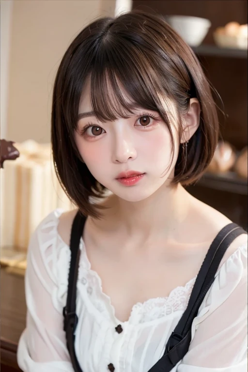 (best quality, 4K, 8k, highres, masterpiece:1.2), ultra-detailed, (realistic, photorealistic, photo-realistic:1.37), hyper detailed, extremely detailed, intricate details, sharp focus, physically-based rendering, professional, vivid colors, studio lighting、Japanese High School Girl、Natural Makeup、(Hair Color:Random)、middlehair、Inward curl、White shirt、Open shirt、Emphasize cleavage、side boob、under boob、flat breasts、thick lips