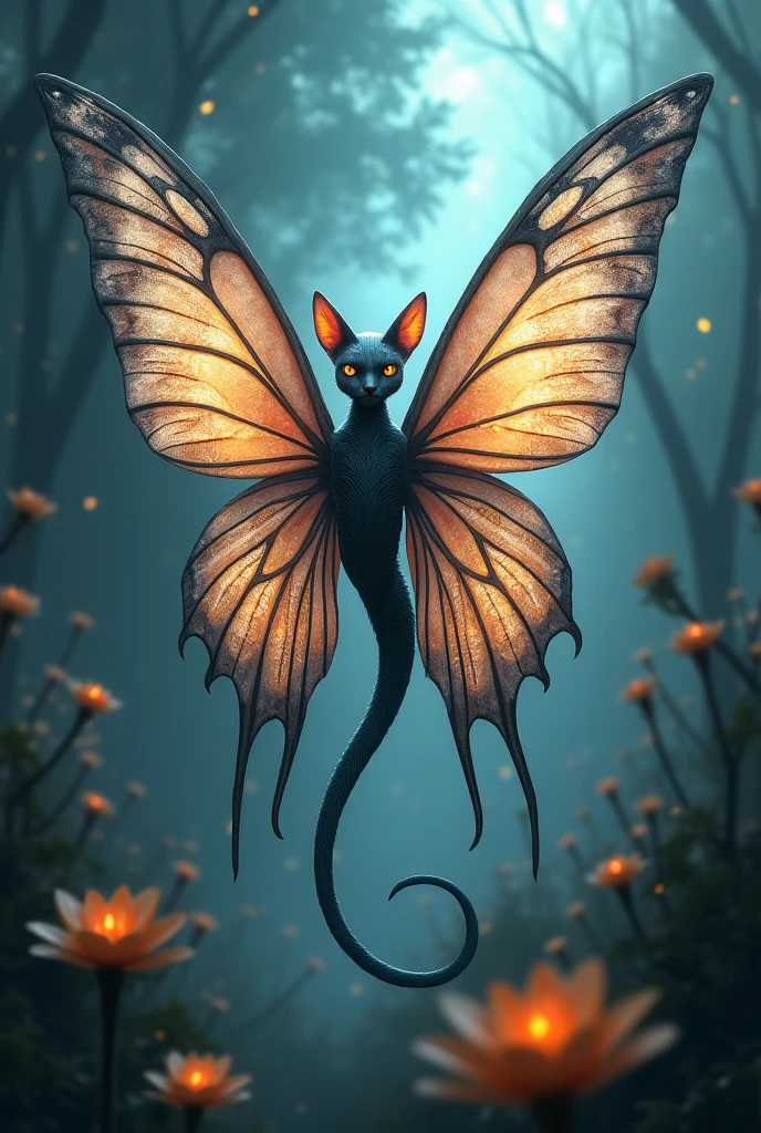 fey, bat, In a secret enclave, a garden of enchantment beckons, its delicate blooms radiating a sense of magic, Causing objects to appear transparent made of ral-amber, intricate details, abstract, whimsical, <lora:RMSDXL_Creative:0.8> <lora:ral-amber-sdxl:1>