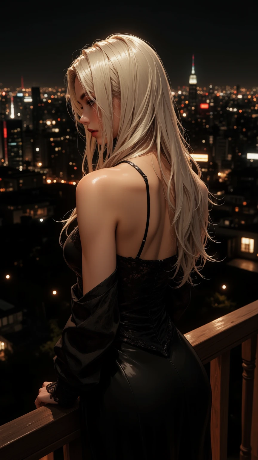 Beautiful Chinese waifu, early 30s, brunette hair, silk pyjamas, white lace bra, thunder storm out of the windows