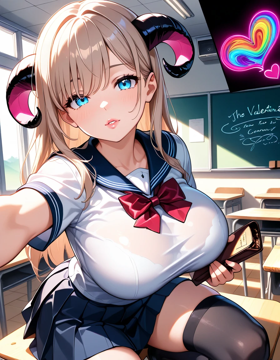 (Big Tits,valley,Big Breasts,Plump,Rocket Breasts,Busty,Breast bag,Saggy breasts),(Thin twin tails,Flaxen Hair),(Big Ass,Big Butt,Plump),(Pussy line,Thong,Bite),(Black Skirt,mini skirt,Pleated skirt,Plain white shirt,shirt),(smile,Troubled face,Taunt,Saucy,lure),uniform,JK,high school girl,classroom,transformation,Nipples,勃起Nipples,ビンビンNipples,Knee-high socks,Leg spread,Erotic,Bitch,Half naked,Dirty pervert,Unbutton your shirt,透けNipples