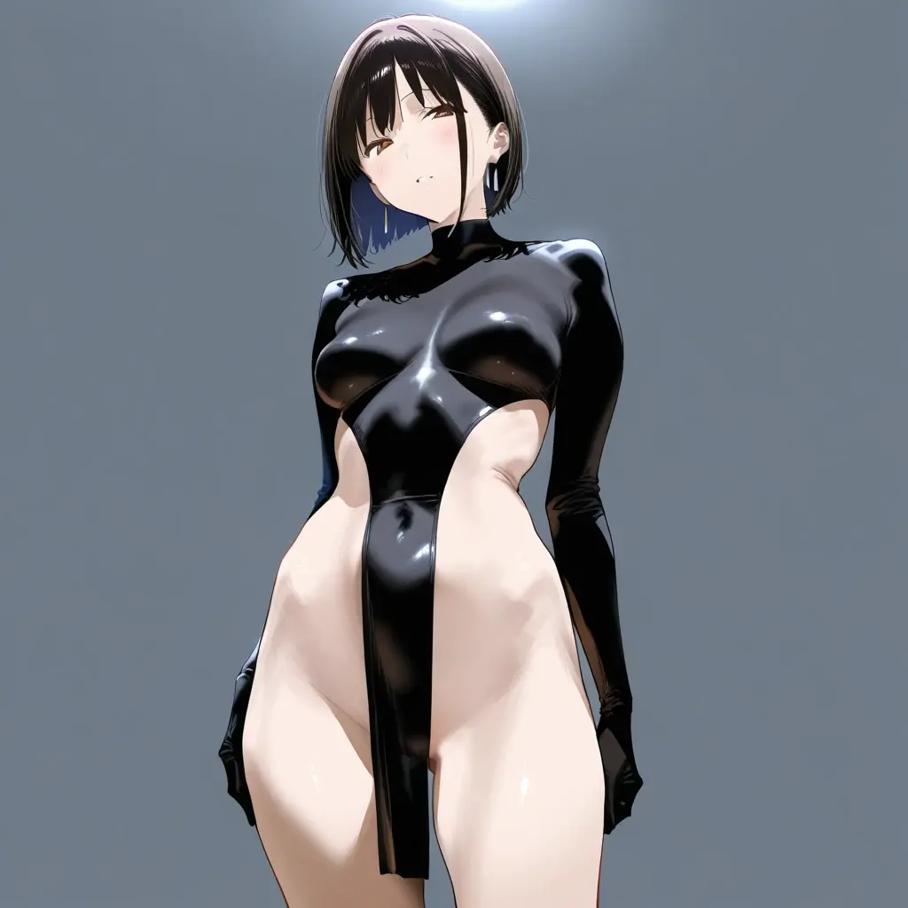 1 girl, imagem de corpo inteiro, NSFW, cabelos azuis e pretos, bobcut estilo de cabelo, Rosto detalhado, fundo desfocado da cidade, estilo de papel de parede, corpo divino, nu, agachamento, pernas abertas, Camelo