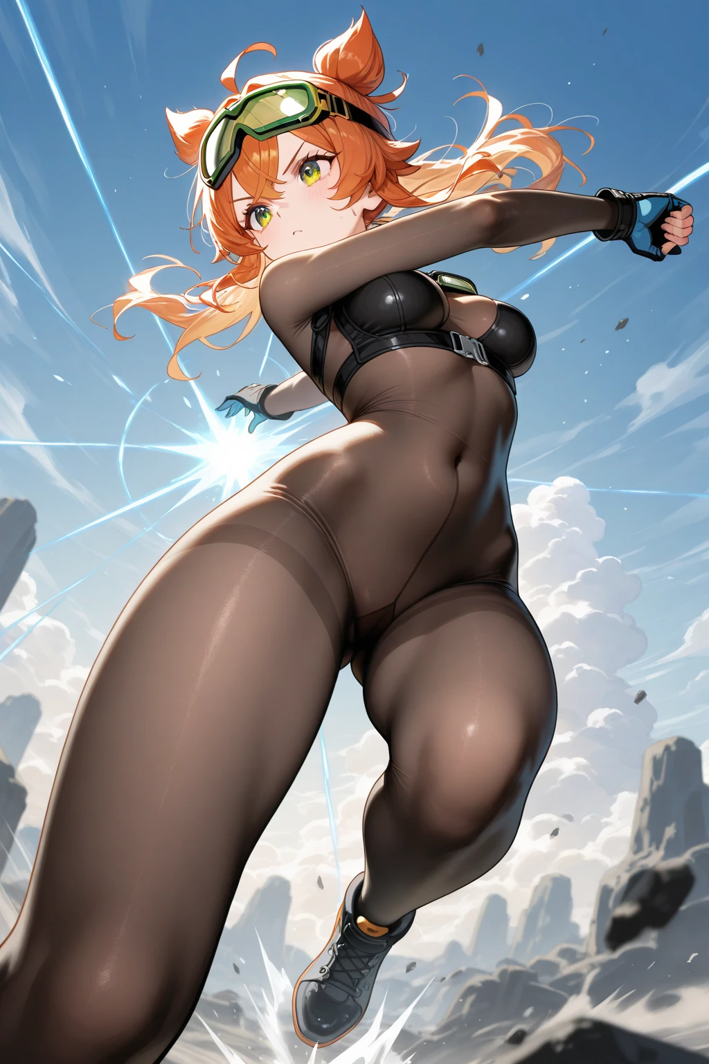 A Female robot exposes her inside mechanical organ. spread legs, nude, banzai pose. she wears no dress. Her Brown very short pigtails is tied with two big red clothespins, masterpiece, mature, android, blue eyes, full body figure, Height: 160cm, flushed cheeks, Uplifting, No NSFW, whole body, barefoot, archaic smile, orgasm, sweat bucket. no panties, full body shot, floating hair, looking away. cyborg made from rung to heaven. She leans arching her back hi-res position. lay in bed. Are sleeping、Summer Shirts,Unbutton、Lace panties, Full body portrait,(From below),Spread your legs、from the front、blush