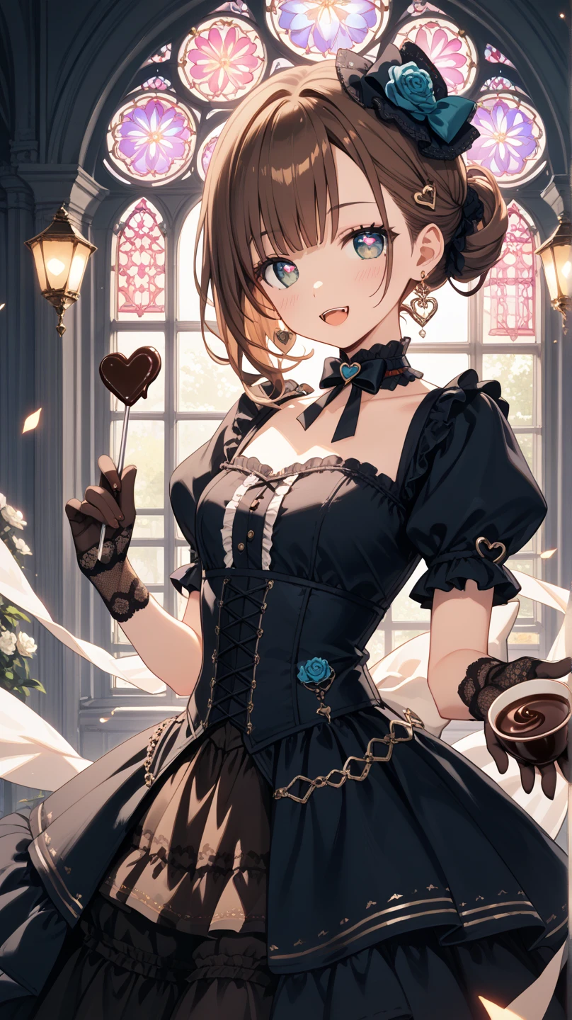 Medium bust that captures the heart, brown hair, beautiful face, full shot