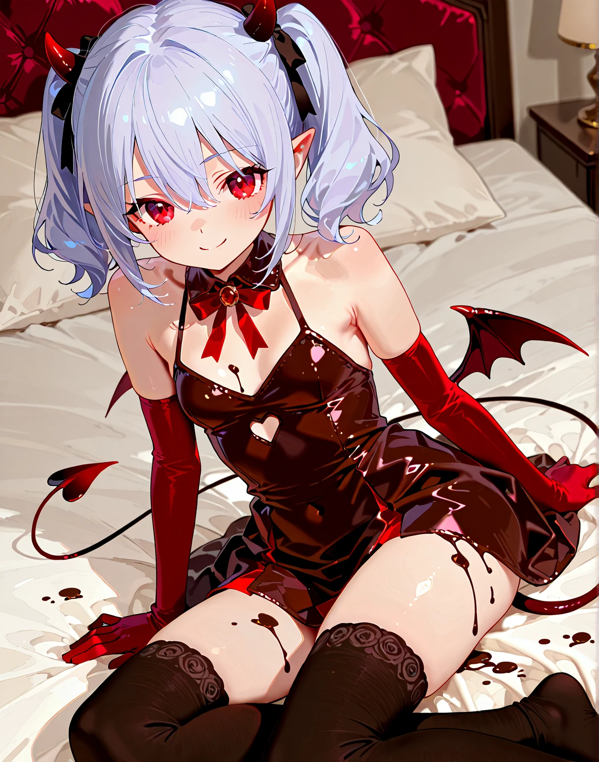 Zombie little girl，With vampire teeth，lie on the floor，Expose胯部，White and transparent，凸起Sexy的，On the street，Watch，Spread the joy of leg presses，Clothes are tattered，There are bite marks on the body，View from the side，pained expression，Sexy的，Lordosis and kyphosis，Half-kneeling position，His whole body is covered with blood，crazy，Bite marks all over the body，Skin changes，Grow claws，The main character is biting another ，Grow fleshy wings，Grow a fleshy tail，youth，Junior High School Girl，open，Exaggerated expression，legs spread apart，Expose胯部，Wearing gymnastic clothing，Expose，Yandere，Blood-colored clothes，lean down，forward and backward，Sexy，charming，Scene，best quality，dark background，Loli，Gothic，Have vampire blood，Grow vampire wings，Grow a vampire tail，Sharp teeth,Expose最里面的裤子，Someone pinched my tail.，Expose了舒爽的表情，Blushed，cute，Small，On the hotel bed，The body is tied up with ropes，The body lies on the bed，Support your body with your hands，Kneel on the bed with your legs，forward and backward，The body is full of milky white liquid，Bleeding from under my ass，Use your hands to touch the middle part of your lower body，Wearing red clothes，There is no obstruction underneath，她非常open，She showed it below
