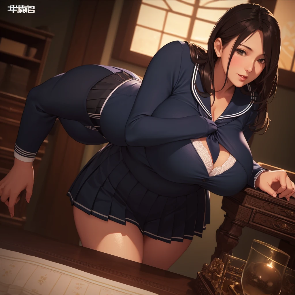 (8ก, 最high quality: 1.2), Very detailed, Complete solution, (Realistic, Realistic photo: 1.37), Portraiture, High resolution RAW color photograph, Professionally arrested, High resolution and beautiful, High resolution, 8ก Image Wallpaper, Amazing details, Large file size, Very detailedな美しい女の子, Very detailed face, (Super beautiful, well-defined eyes,Silky skin:1.8), The nose is precisely shaped., expressive lips,(sunset,Big House, Seaside restaurant background:1.2) , One Story, pretty girl, Realistic, (From below,Sealing:1.5),(Overlooking the view:1.5),(squat,Spread your legs:1.5),                                                                           (Movie Scenes,Fantasy art,最high quality,high quality,High resolution,high qualityの質感,Attention to detail,Beautiful details,Fine details,Very detailedなCG,Detailed Texture,Realistic representation of face,Tabletop,before,dynamic,bold),1 Girl,Very detailedな肌,curve,(Nipples are visible),(Under the chest:1.3),Beautiful breasts,Large Breasts,Pale skin,(Very fine hairs),(Super soft hair),(Super Straight Hair),Long, slicked bangs,Very light coppery amber hair,Hair on one eye,Very lean body,Smart Abs,(Cropped School Uniform:1.5),(Open your mouth:1.3),My chest is visible、