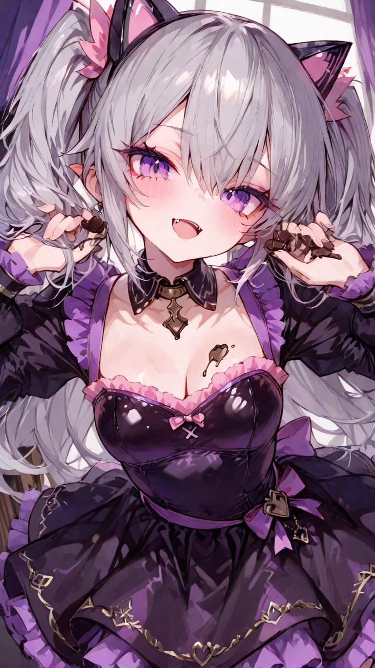 perfect anatomy, CG:1.9, ultra detailed:1.9, ultra-detailed:1.9, high resolution:1.9, high res:1.9, absurdres:1.9, masterpiece:2, high quality:2, best quality:2, 1girl, solo, firefly (honkai: star rail), lying down, in a relaxed pose, look at viewer, detailed background:2, eldritch background, tentacle background, horror (theme), colored skin, purple skin, purple tendrils, purple tentacles, purple tentacle body:1.9, body made of purple tentacles:1.9, body horror, violence, yandere, crazy, pure evil, dark magical girl:0.9, monster, monster girl, dragon girl:1.5, succubus:1.5, succubus girl:1.5, devil:1.9, devil girl:1.9, vampire girl, possessed, dark persona, corruption, corrupted, cosmic horror, eldritch, eldritch abomination, demon:1.5, demon girl:1.5, breasts, medium breasts, midriff, cleavage, multicolored clothes, tentacle clothes:1.4, living clothes:1.4, purple spikes, dress, skirt, armor, full armor:1.8, eldritch winged spiky scaly tentacle armor:1.75, living hair:1.58, open mouth, detailed eyes:2, crazy eyes, colored sclera, black sclera, yellow pupils, bright pupils, slit pupils, purple scales, tentacle around neck, tentacle grab, red pubic tattoo, red womb tattoo, red stomach tattoo, red forehead tattoo, glowing tattoo, red forehead jewel, red chest jewel, black spiky thorny tentacle hair ornament, black spiky thorny tentacle tiara, black spiky thorny tentacle circlet, crown of thorns, black horns:2, two horns:2, demon horns:1.99, devil horns:1.98, dragon tail:2, purple wings:2, large wings:2, bowed wings:2, two wings:2, demon wings:2, dragon wings:2