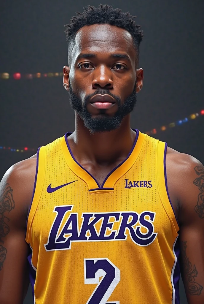 Player wearing the Lakers uniform if he were a soccer team
