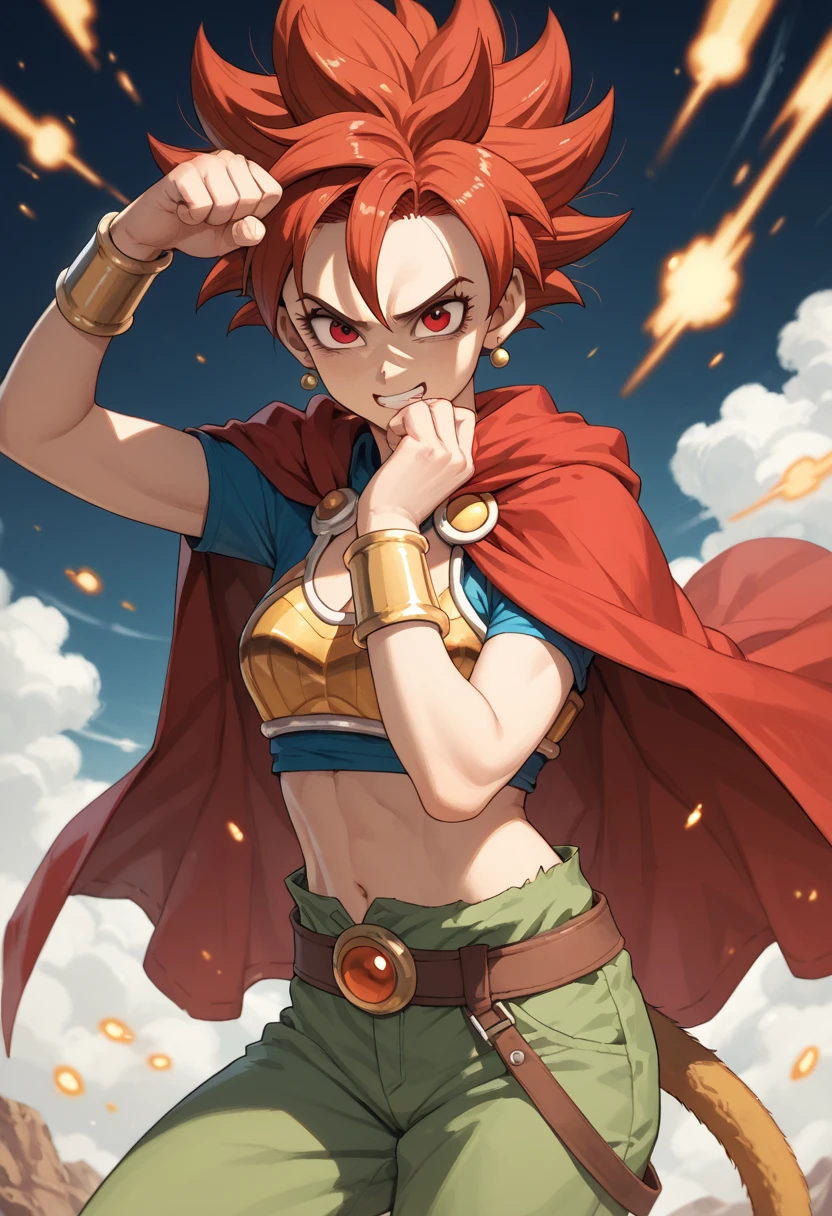 （（（ＳＦＷ、sound、Highest quality、first-class、masterpiece、Normal body、8K、Detailed face、Ultra-precision、Normal hand、Normal finger、５Finger、Highest）））、beautiful girl、Green Hair、Yamato Nadeshiko、Small breasts、Shortcuts、Blue leotard、Shoulder Off、Black paleo skirt、Red cloak、Circlet、 Sword、sword of the sky、DRAGON QUEST、Female Hero