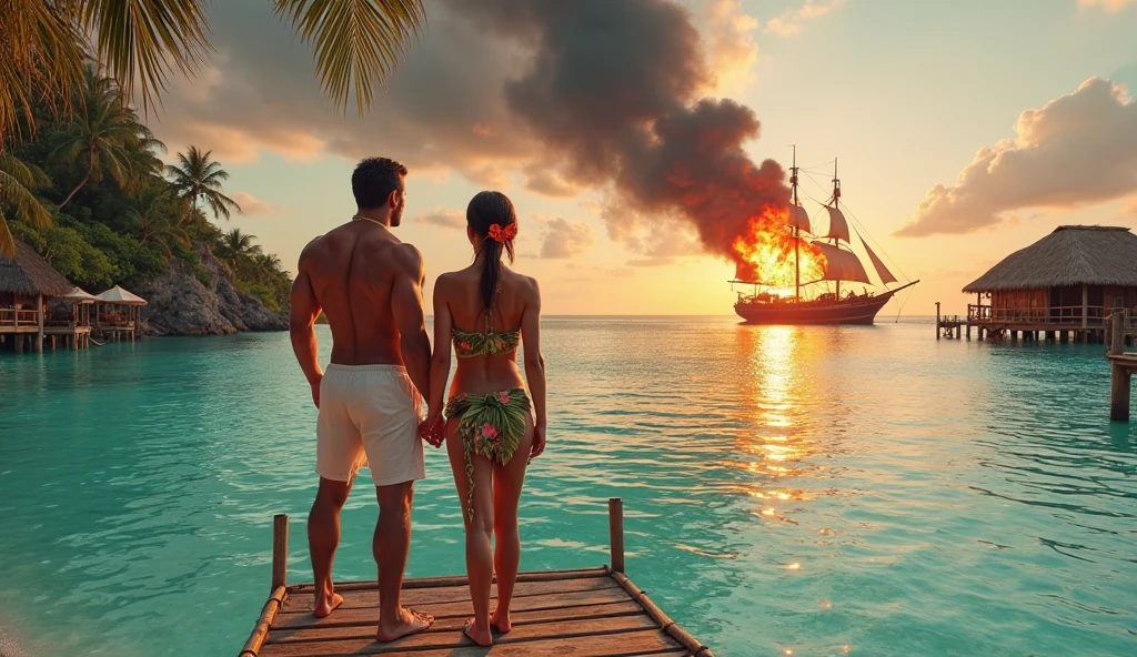 Colin O' Donoghue Killian Jones, with short black hair and Jennifer Morrison Emma Swan walking on the beach. It's sunny, you can see the pirate ship jolly roger in the background on the ocean. Emma wears a blue summer dress and Killian only his black swimming trunks, so you can see his chest hair. They are holding hands, watching into the camera. Both are happy. Make it a sunny ambiente with clouds and seagulls in the sky. Make it hyperrealistic, fullbody and cinematic. Add a slight touch of magic.
as a seattle police officer. He stares into the camera, it's a dark, mystic atmosphere. He wears the seattle police uniform and holds a gun in his right hand. he is outside in the streets. Make it fulbody hyperrealistic, cinematic with a touch of magic.
Colin O'Donoghue as Killian Jones with short dark hair and Jennifer Morrison as Emma Swan having a baby daughter. She is 4 and wears a blue dress and a red bow in her blond hair. Killian wears his classic black leather pirate coat and Emma her favourite red leather jacket, a white tshirt and black trousers. They are sitting in Grannys, that is a restaurant in Storybrooke and eat sandwiches. It's a happy atmosphere, they laugh and all face the camera. Make it hyperrealistic, cinematic, fullbody and add a little touch of magic to it.