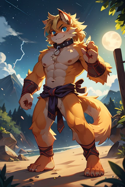 (by zackary911,meatshaq,zourik,ventkazemaru), hi-res, good graphics, great anatomy, anatomically correct, musk, musk clouds, loincloth, outside, hiking, Renamon