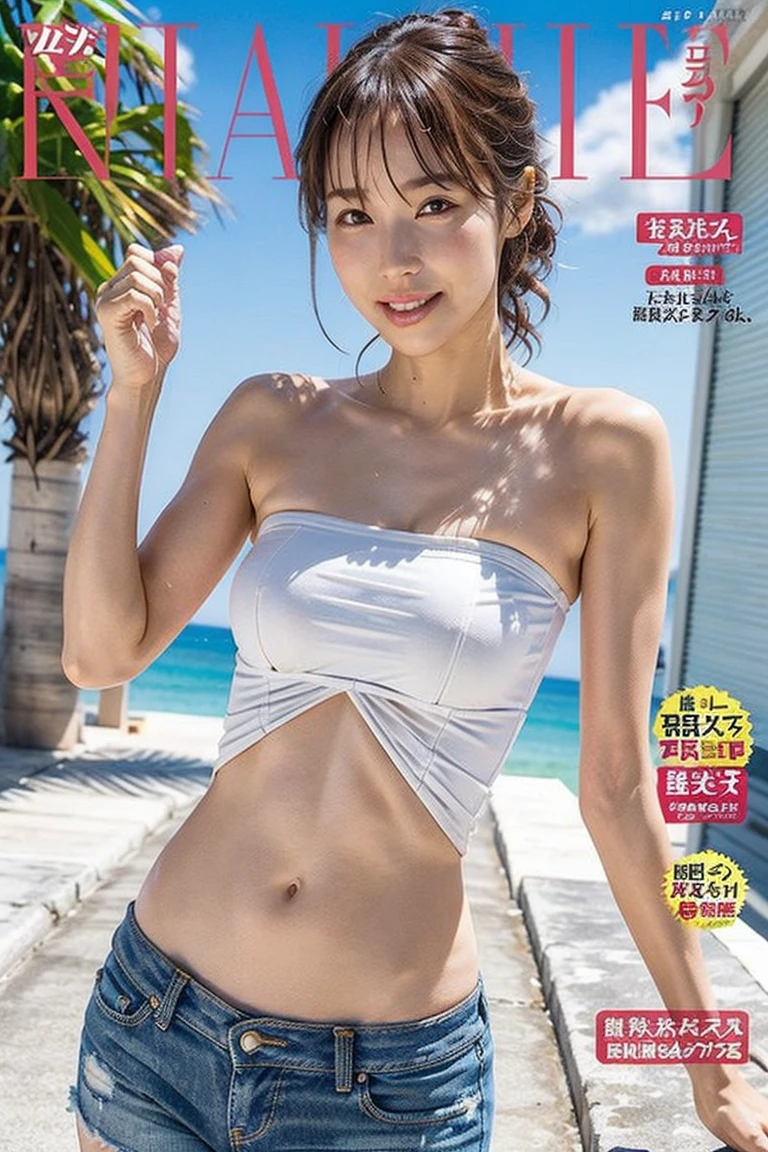 Stylish magazine cover、fashion magazine、Photo album、Model actress、Japanese women、One Woman、Summer clothing