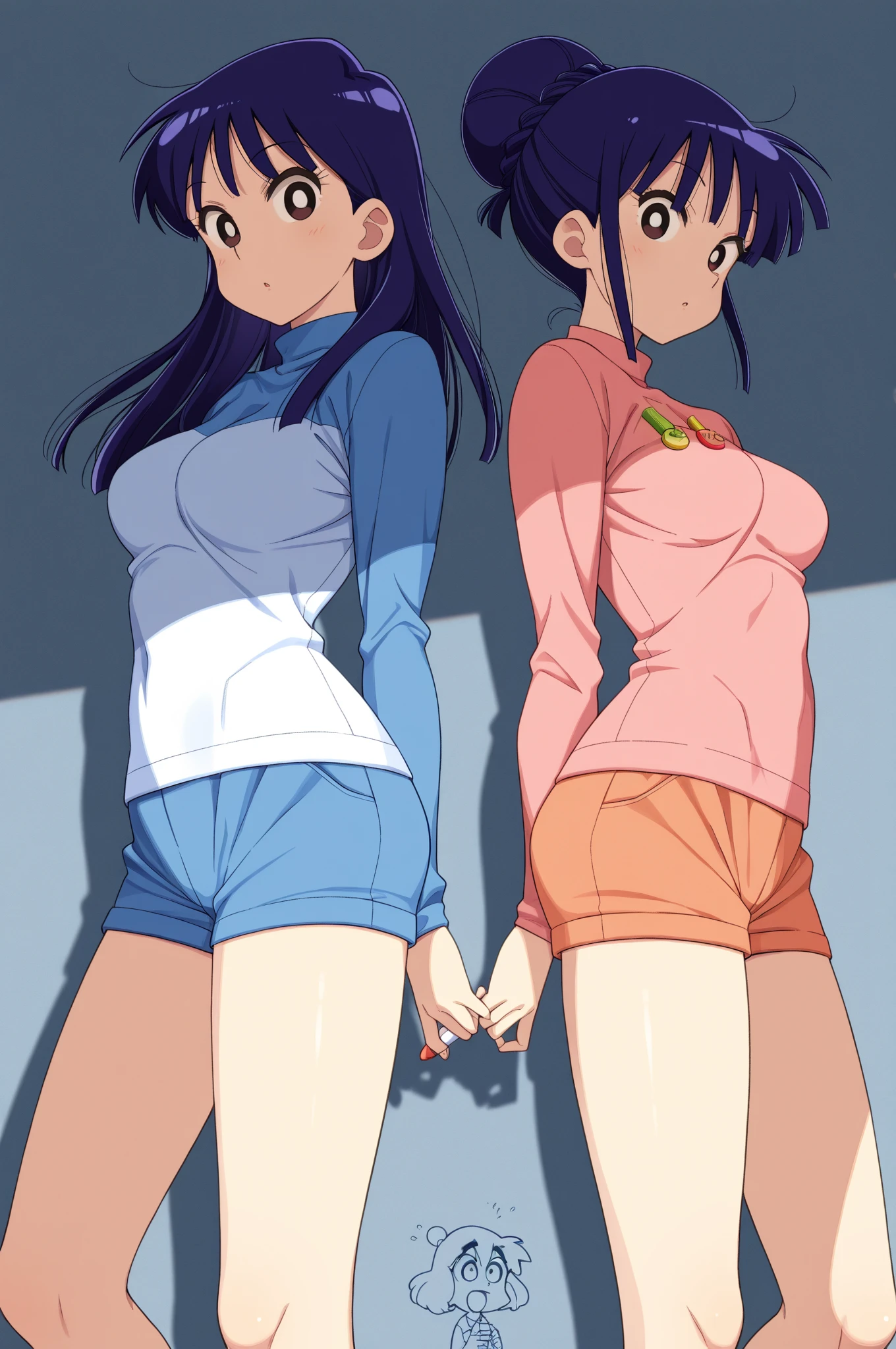 highquality illustration, masterpiece, very delicate and beautiful, attractive girl,(colorful leotard, heattech leotard,tight leotard,long_sleeve leotard,ribbed leotard,high_leg leotard,turtleneck leotard), thin,slender body,slim,gymnastics club,2 girls,gymnastics athlete,bare legs,gymnasium background,beautiful eyes, light smile,(masterpiece, best quality:1.2), highres, extremely detailed CG unity 8k wallpaper, perfect lighting, Colourful, ultra-high res,4K,ultra-detailed, photography, 8K, HDR, 17 ages,
