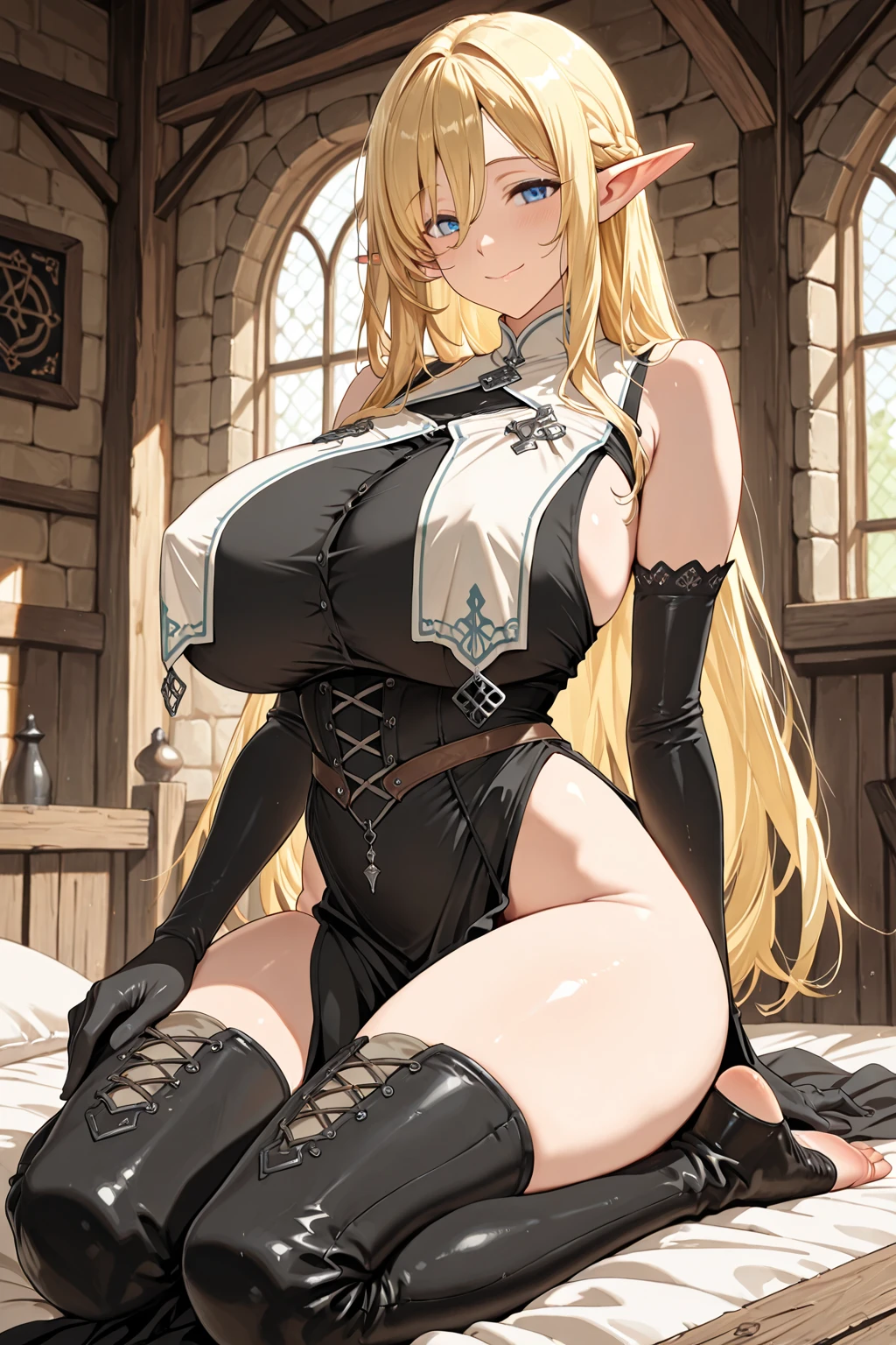 Ultra-high definition image quality、beautiful girl、Female Swordsman、Light Armor、Greeboots、Long Hair、blonde、20-year-old、Be confident々face、Very short tight skirt、Sexy posture、Cowgirl、wilderness、Highest quality,Big Ass、Big Breasts、Thighs、Grasping the hilt of the holy sword Excalibur、pure white, Richly decorated panties、Her hair is fluttering in the wind、Big Ass、Valkyrie the War Maiden、Crotch close-up、Angle from directly below、Squat with your legs apart、Squat with your legs apart、Shift panties and insert penis、Sex、Cowgirl、Inserting a penis into the vagina、感じているface、blush、Intense hip piston、Amazingly swaying breasts