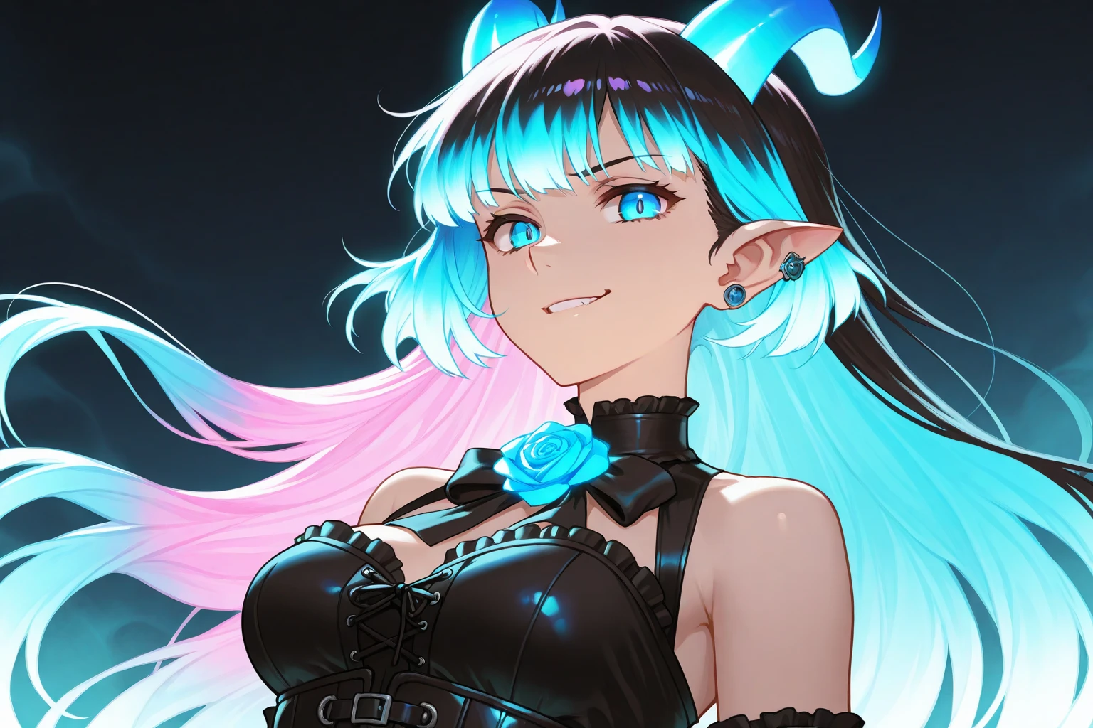 (Punk Zelda), short hair, multicoloured hair, piercing, makeup, crop top, choker, arm straps, (arrogant look), cheeky and bratty behaviour, grinning, (detailed face), (detailed eyes:1.1), masterpiece, best quality, intricate, detailed, sharp, focused, colorful details, iridescent colors, intricate details, dynamic voluminous light, high resolution, enchanted quality.