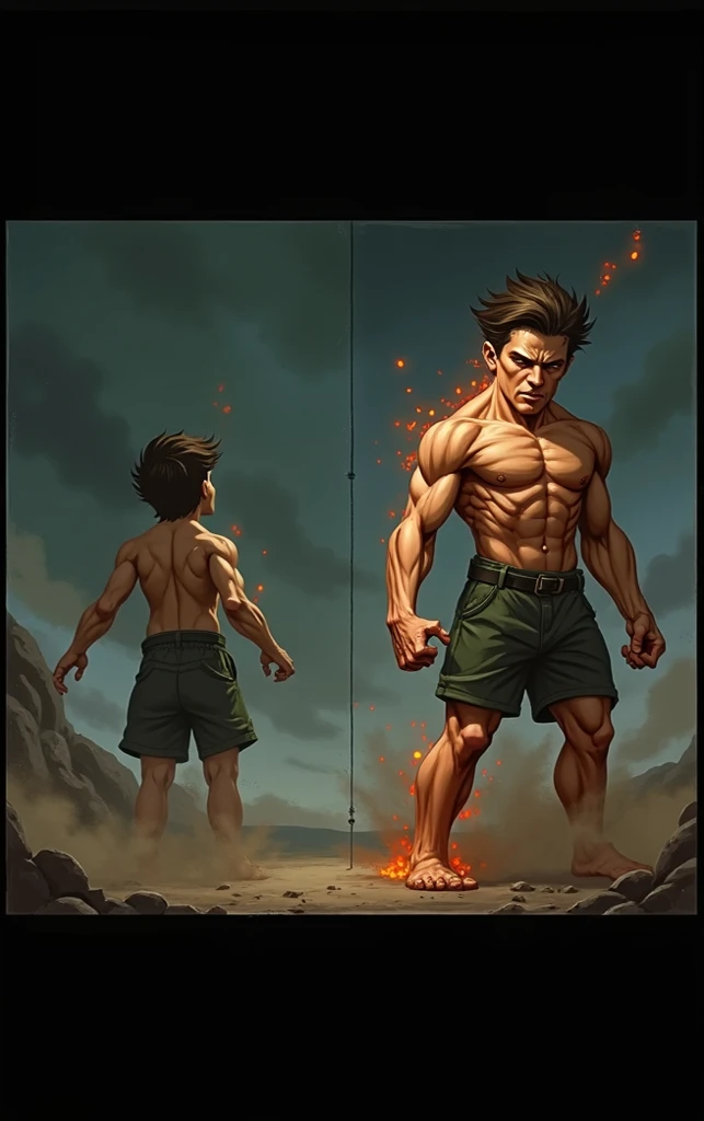 score_9, score_8_up, score_7_up , solo,source_photo, realistic, photorealistic, raw photo,  <lora:intricate_details:1> intricate detailsxl, intricate details, many details, high detailed, more details, detailed, 1boy, male focus, guts \(berserk\), berserk, strong abs, looking at viewer, evil, outdoors, nature, standing, waterfall, wet, black pants, scar on stomach, muscular male,