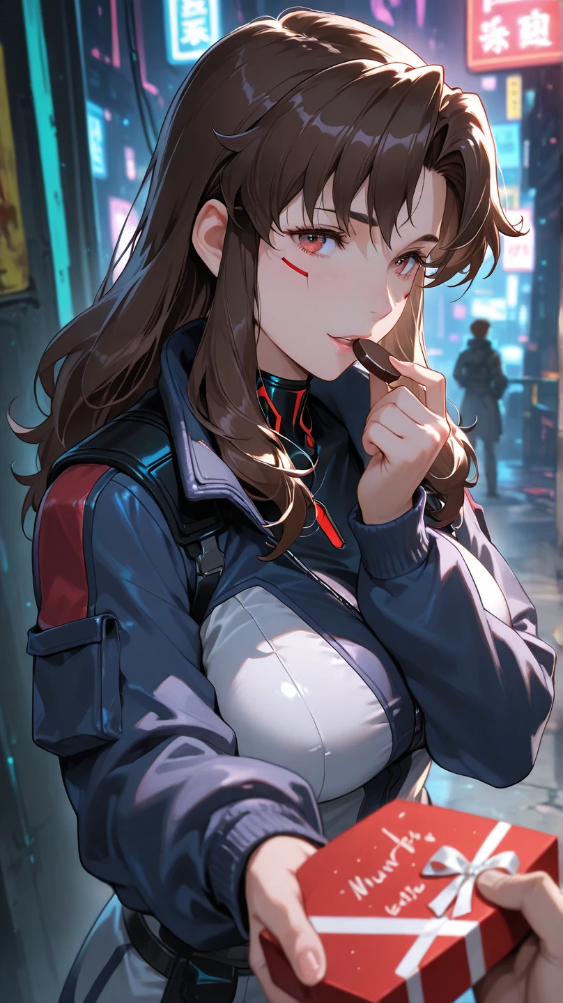 A royal sister, mechanical body, cyberpunk, (doctor profession,doctor white coat, cloth material), pink mecha,perfect mechanical structure, body length: 0.7, distant view, detailed skin texture, exquisite and detailed face, deep black hair, masterpiece, best quality, super detailed, 8k, masterpiece, best quality, super detailed, original painting, face focus, blush, golden eyes, looking at viewer, medium shot, fashion, (small boobs: 1.1), the hospital interior background,