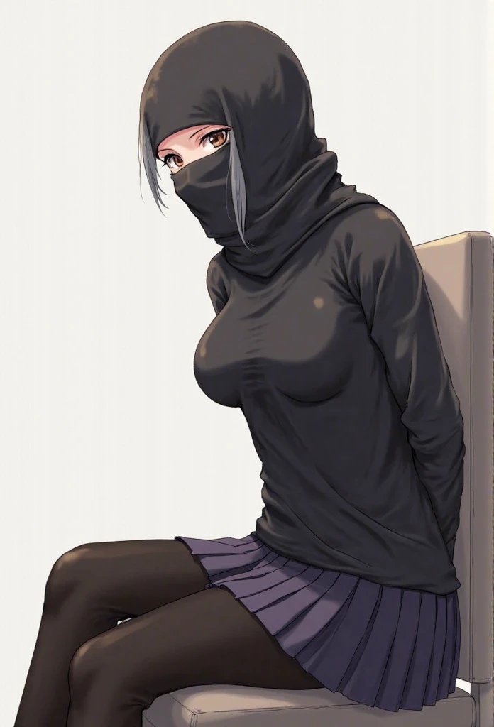 ((Hijab)),(Beautiful Hands:1.2), (masterpiece, highest quality:1.3), Aiko Katsuragi,45 years old, (Full Body Shot:1.05), Mature Woman, (Curvy:0.9), One girl, Natural Face, Sitting in a chair, doctor, White, Stethoscope, Short pencil skirt, (Knee socks:1.05), High heels, compensate, Large Breasts, lipstick, Purple eyes, Folded ponytail, Dark blue hair, Cleavage, Perfect body, (An athletic body:1.1), Perfect Eyes, Natural Eyes, Smoky Eyeliner, eye shadow, Perfect Face, Seductive face, glance, blush, High Sharpness, Sharp focus, Medical Room, Professional artwork, Intricate details, Vibrant colors, Diffuse lighting, Digital Blending, Super-detailed body, Ultra detailed hair, Ultra detailed face, Topics on pixiv,、((Sexy panties in full view:1.0))、((Spread your legs wide:1.5))