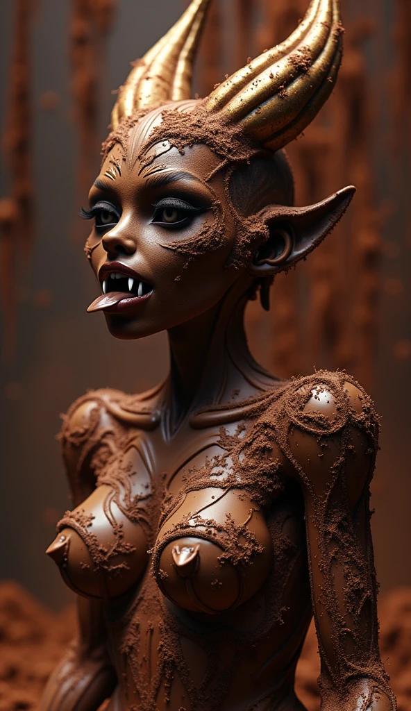 Nude alien girl sexy full body , lizard snake skin,3 fingers ,2 vagina 's, ALIEN!!! Ginger dark skin, oiled body, blessing body, round shaped small breasts, 8k ultra quality, Starfall, alien attack Alien on mars