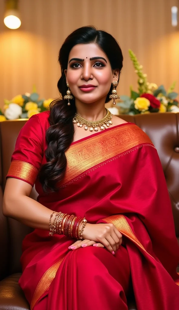 tamil hot aunty in less saree, busty body, big boobs, open lips, horny smile, site in sofa, orgasm face,