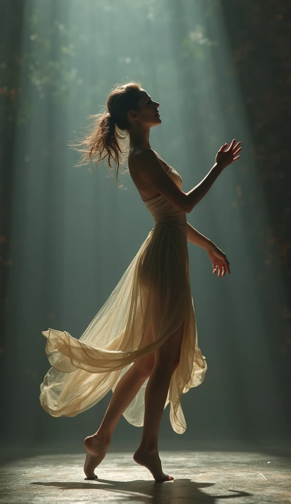 I am the naked body in long exposures of photography in motion blur of her, my delicate and beautiful parts are very focused, but my spectacular body, although blurry, attracts glances. There are three shots in one. , The message I want to convey is that dreams exist , The ewstrilo is very real , 48k cinematic photographic composition finished in Photoshop with more voluminous shadows. Use the rule of thirds, employ colors that evoke nostalgia and hope. 