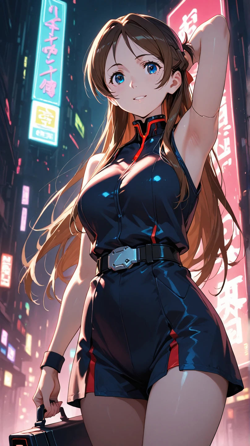 masterpiece, best quality, expressive eyes, perfect face, highly detailed, intricate detailed, atmospheric perspective, solo, 1mature seductive woman flirting with tentacles, tentacles wrap breasts, alluring pose, brown semi long hair, neckless, business suit, checked vest, blouse, black pencil skirt, tight mini skirt, tentacles lifting skirt, pantyhose, panties, curvy, tentacles wrap thighs, calm smile, shy, open mouth, in office, at night,