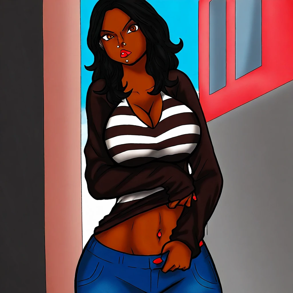horny young black girl moaning. delicate thin 20 year old, short big hair , she is wearing a loose black t-shirt showing breasts, She's wearing see-through panties, nsfw she is touching her wet pussy nsfw