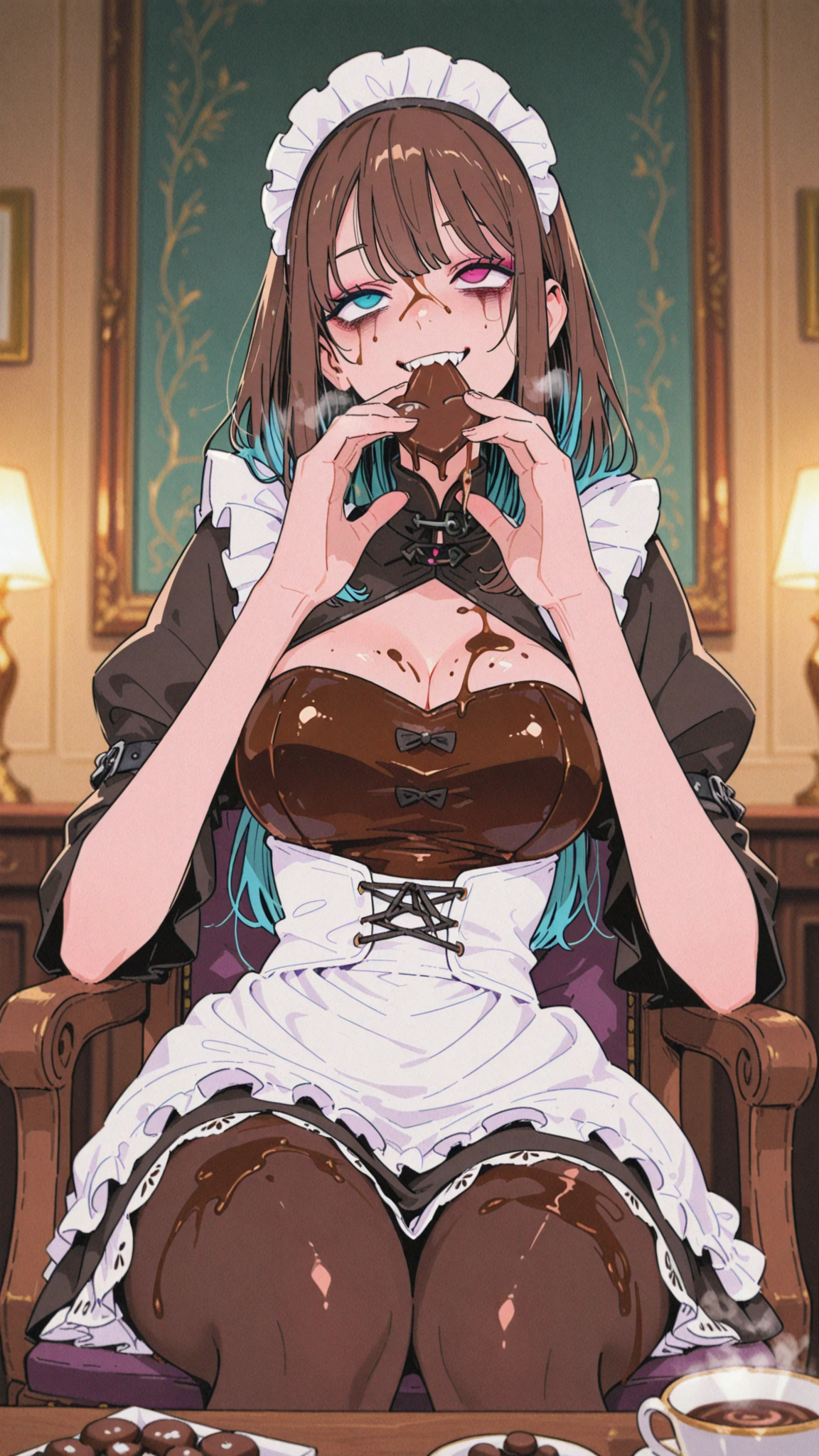 ((highest quality)), ((Super detailed)), ((masterpiece)), ((High resolution)), (original), ((Highly detailed CG Unity 16k wallpaper)),1 girl, ((alone:1.2)),、(((Black man makes woman suck dick)))、((Girls who give)),((Blowjob)),Black Large、((Suck the big ones))、((Hyotko))、、((Ahegao))、(cross-eyed)、((Hands next to your face))、((peace sign))、((deep throat))、((swallow big cock in mouth)),((Swallow a big cock to the root))、((deep throat))、(handle penis with mouth)、(((NSFW1:1))),、((roller))、((The eyes are heart marks))、(black hair) 、(ponytail)、Far mountains and leaves、detective Conan、