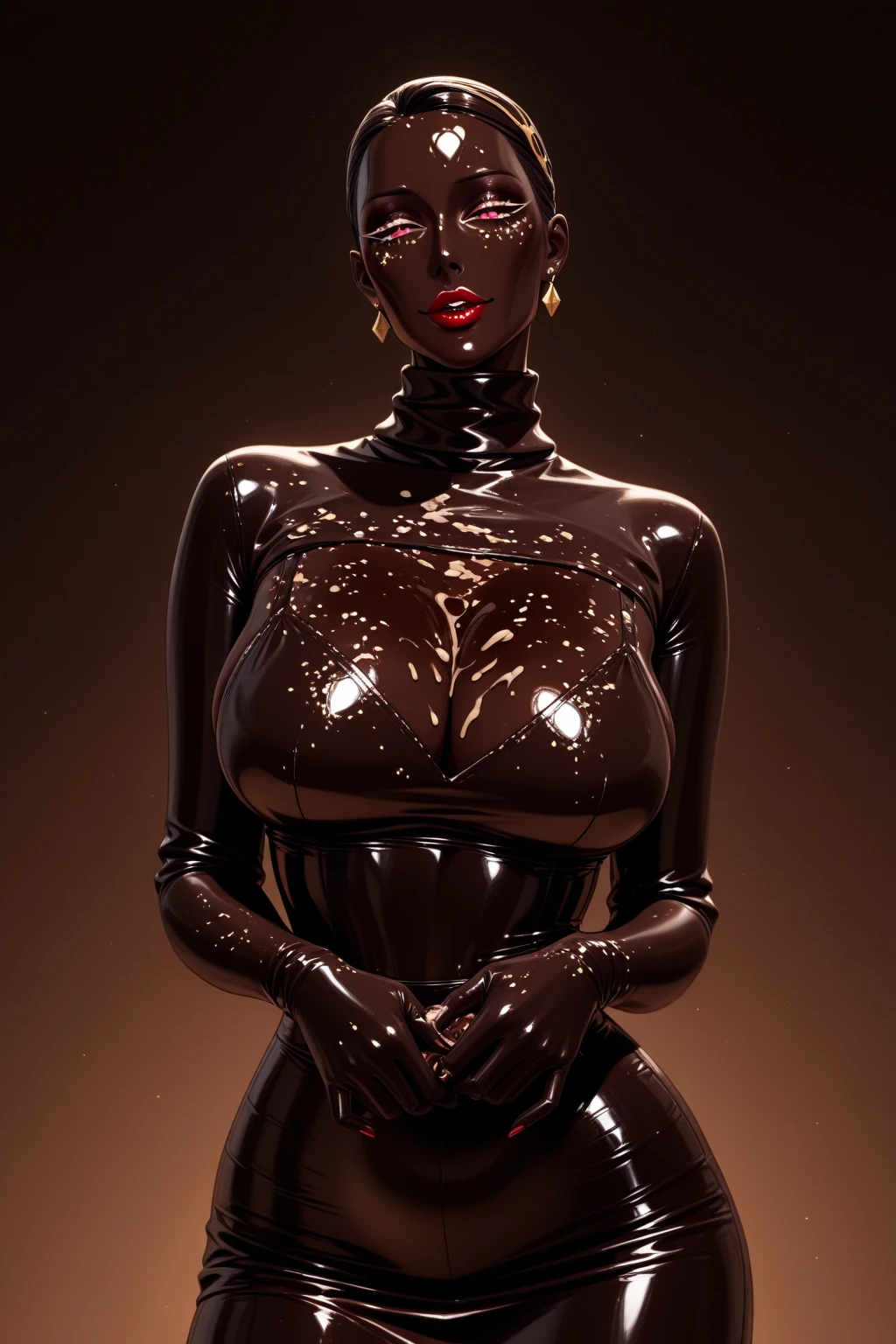 woman, latex, photorealistic, perfect eyes, small breast, elegant pose,