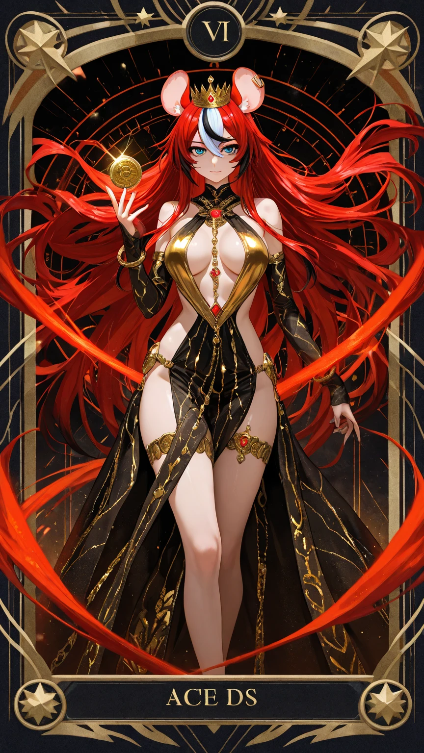 red long hair woman,goddess,,cleavage,red dragon horn,red dragon wing,red dragon scale,red dragon tail,thong,,barefoot,Full body volcanic rock award