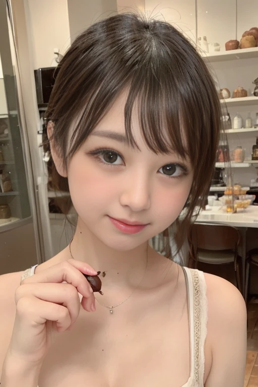 14years、(8K、top-quality、masterpiece:1.2)、(reallistic、Photorealsitic:1.37)、The ultra-detailliert、女の子1人、Beautie、cute little、独奏、(Redness of the nose)、(a smile:1.15)、(With mouth closed) 、beautidful eyes、(Long:1.2)、Floating Hair NovaFrog Style、The upper part of the body