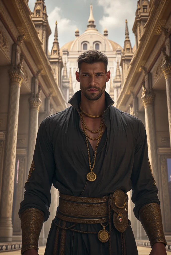 (Pedro Pascal) as aladdin, sitting, in a medival city, (1man), (solo), (full body view), beautiful detailed glow, detailed, cinematic light, intricate detail, realistic, highres, detailed facial features, high detail, sharp focus, smooth, aesthetic, extremely detailed, stamp, octane render